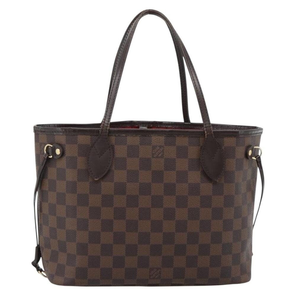 Louis Vuitton Damier Ebene Neverfull PM Tote Bag Brown